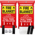 JJ CARE Fire Blanket - 2 Packs with Hooks - Emergency Fire Blanket for Home & Kitchen, High Heat Resistant Fire Suppression Blankets for Home Safety, Kitchen, and Camping